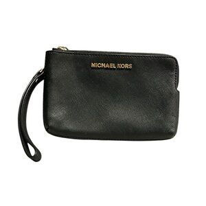 MICHAEL KORS Dual Zip Jet Set Leather Wristlet